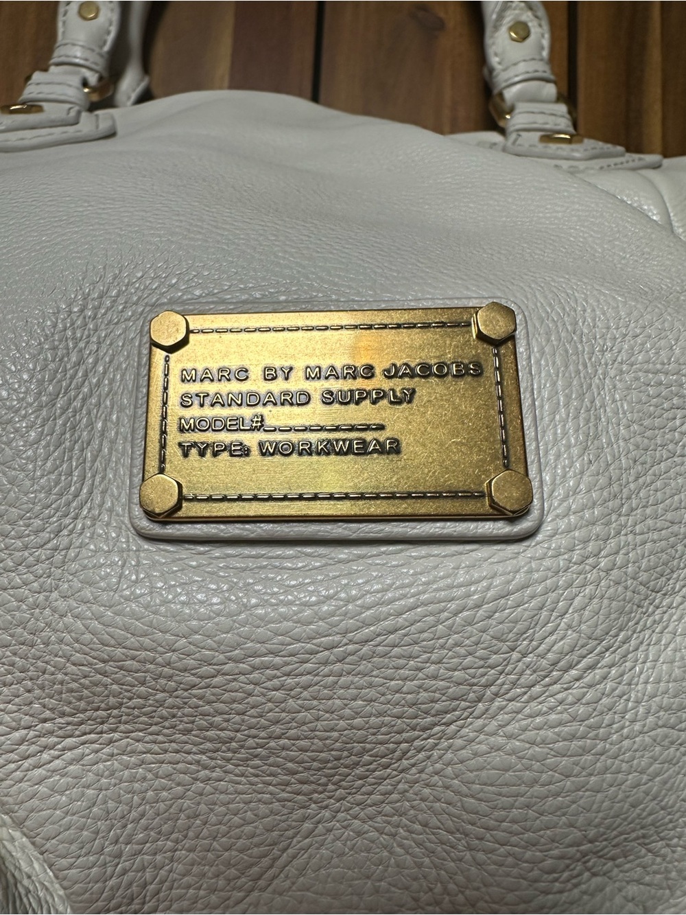 Marc by Marc Jacobs Classic Q Fran White Pebbled Leather with Gold Hardware Hobo - Picture 8 of 13